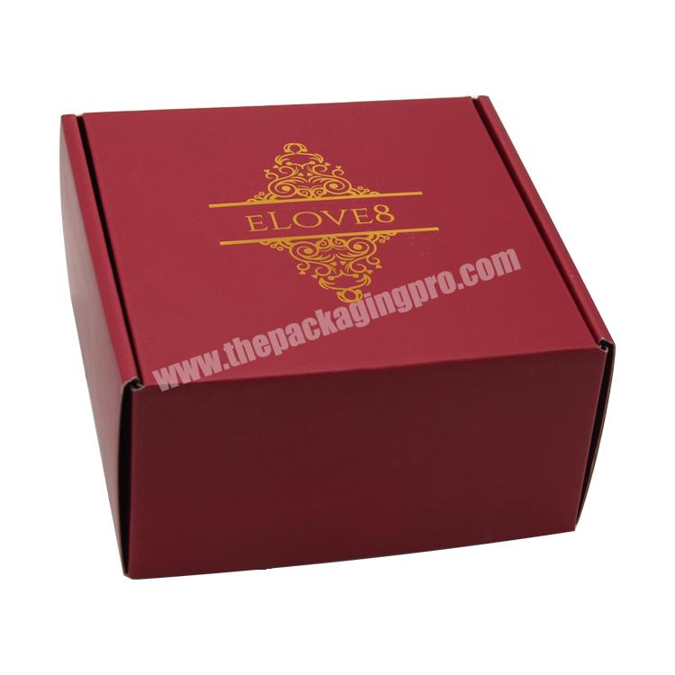 powder large red square corrugated paper hard packaging flip top gift box with customize logo