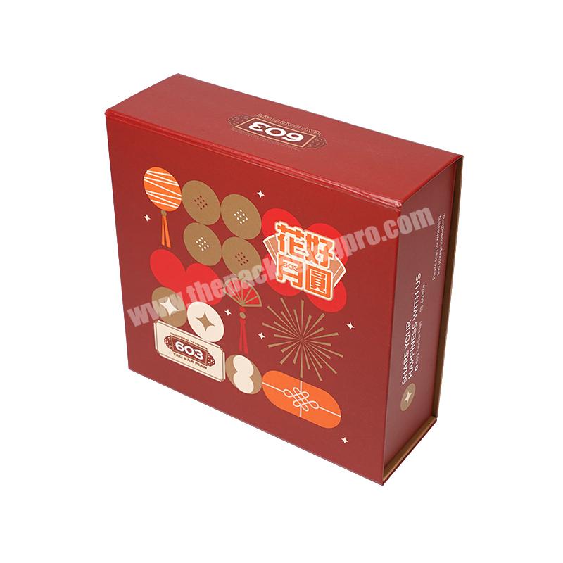 wholesale custom premium  traditional chinese wedding  gift box  red rigid paper foldable luxury candies gift box
