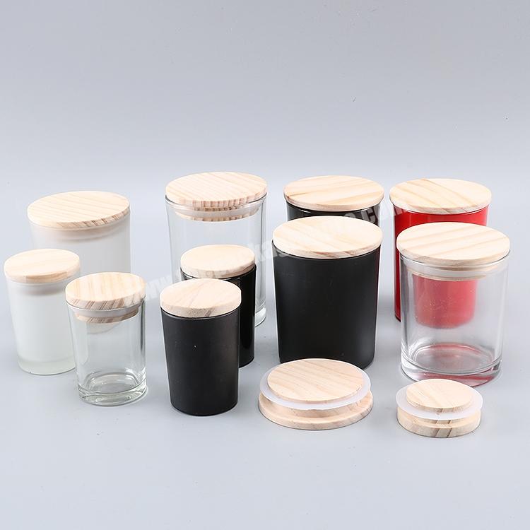 wholesale luxury white frosted unique glass empty candle jars with lids