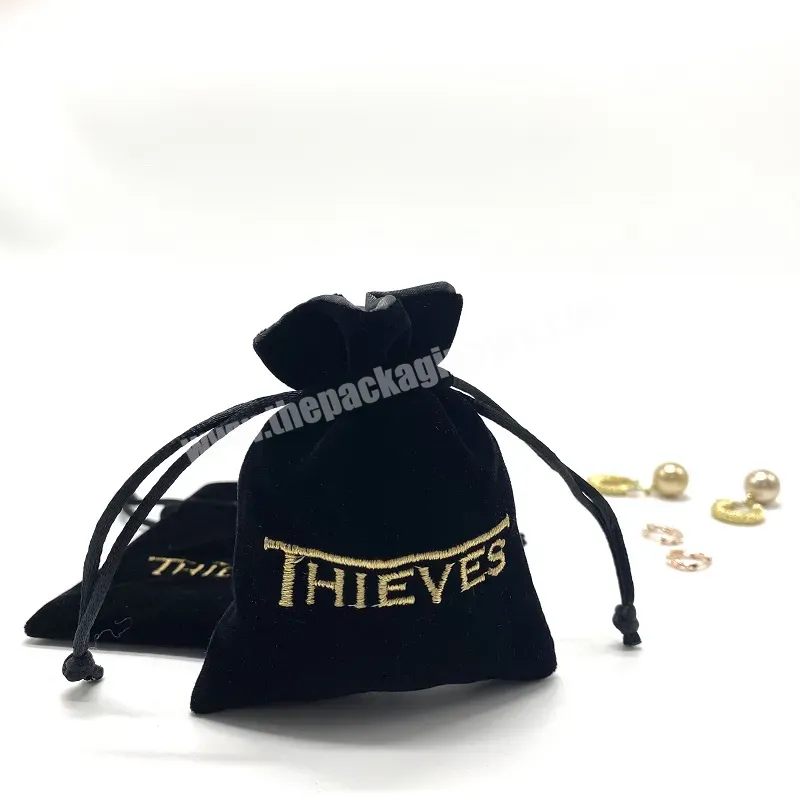 8*10cm Custom Logo Black Microfiber Embroidered Jewelry Drawstring Packaging Bag Jewelry Gift Pouch With Satin Lining - Buy Embroidered Jewelry Bags,Custom Printed Jewelry Pouches,Velvet Bag Jewelry Pouch.