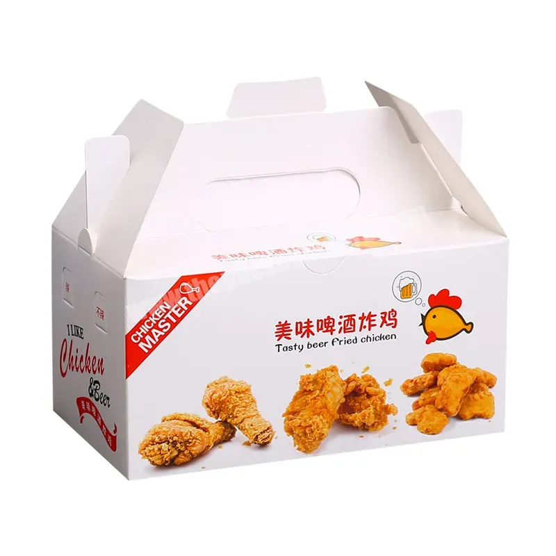 Custom Biodegradable Fried Chicken French Fries White Cardboard Food Container Takeaway Takeout Packaging Paper Box With Printed - Buy Custom Eco Friendly Disposable Take Away French Fries Food Takeaway Takeout Packaging Corrugated Kraft Fried Chicke