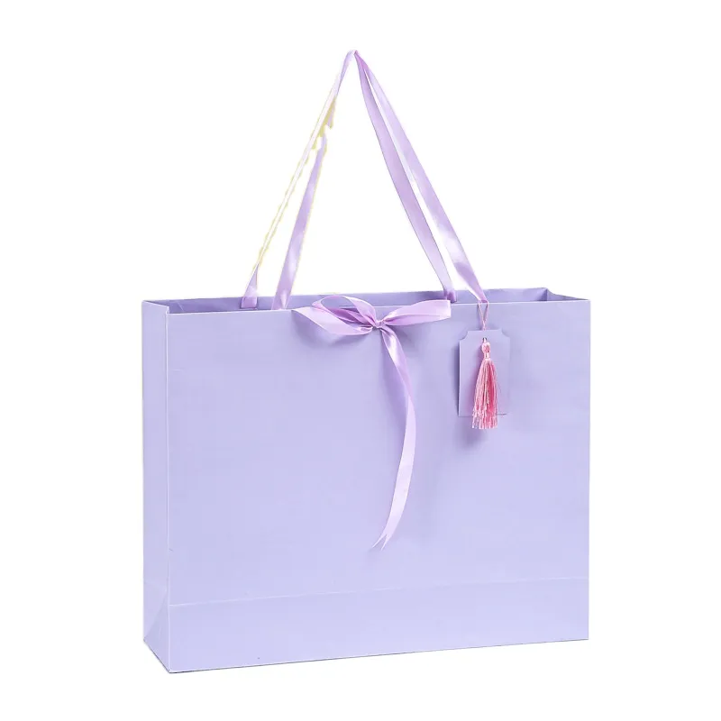 Custom Fashionable Luxury Biodegradable Shopping Eco Friendly Wine Exquisite Purple Gift Packaging Packing White Cardboard Bag - Buy Custom Wholesale Biodegradable Recyclable Personalized Eco Friendly Luxury Shopping Foldable Packaging Gift Bagswith