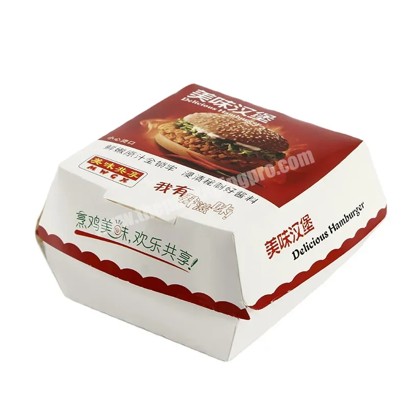 Custom Hamburger Supplier Wholesale Fashionable Biodegradable Reusable Baking Cupcake Sweet Sushi Food Burger Bagasse Box - Buy Customized Eco Friendly Recyclable Bread Cookie Candy Fried Chicken Sushi Food White Cardboard Paper Burger Box,Custom Box