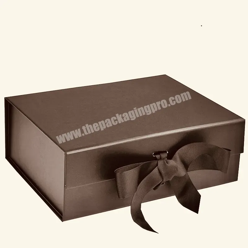 Custom Logo Wholesale Luxury Folding Black Magnet Clothing Paper Gift Box Packaging With Ribbon Magnetic Gift Box - Buy Magnetic Gift Boxes,Gift Box,Packaging Box.