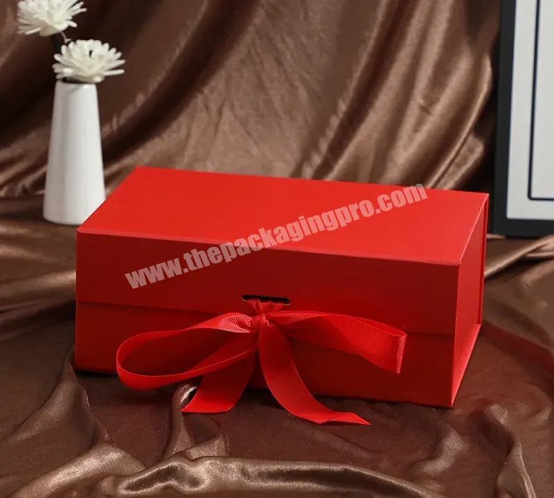 Custom Logo Wholesale Luxury Folding Magnet Clothing Paper Gift Box Packaging With Ribbon Magnetic Gift Box - Buy Paper Gift Box Packaging With Ribbon,Magnetic Gift Box,Luxury Folding Magnet For Clothing.