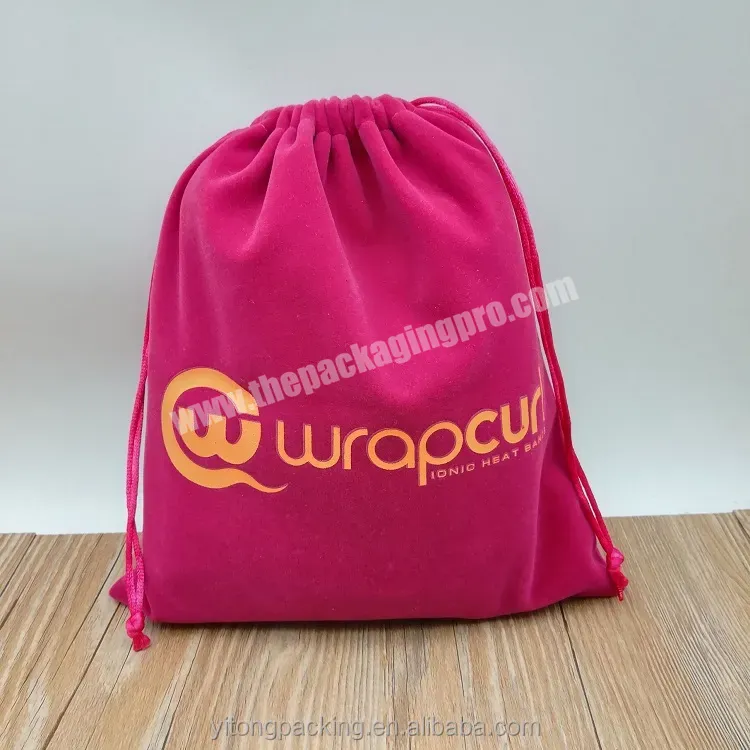 Custom Pink Velvet Jewelry Gift Drawstring Bag With Printing - Buy Pink Velvet Bag,Velvet Jewelry Bag,Velvet Gift Bag.