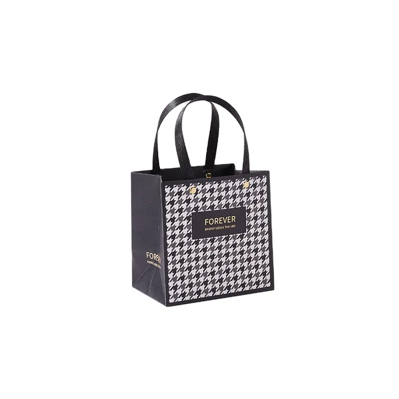 Custom Print Black Packaging Personalized Luxury Shopping Clothing Handle Carry Tote Gift Paper Bag With Logo - Buy Custom Wholesale Biodegradable Recyclable Personalized Packaging Gift Bags With Logo,Customized Christmas Mini Boutique Clothing Shopp
