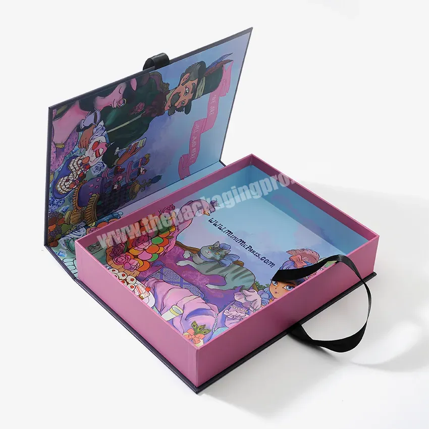 Custom Printing Logo Cardboard Magnetic Gift Box With Ribbon Closure Paper Packaging Boxes - Buy Cardboard Box,Packaging Boxes,Gift Box With Ribbon.