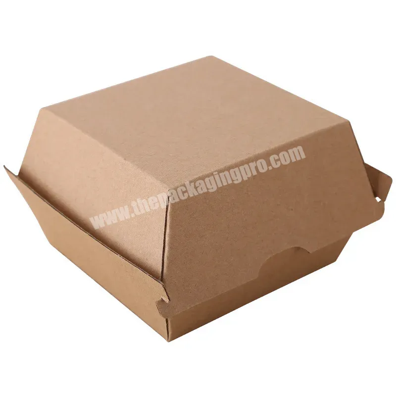 Custom Small Capacity Folding Paper Oil-proof Packaging Boxes Brown Kraft Paper French Fries Box Kraft Paper Food Container - Buy Customized Printed Logo Clamshell Reusable Potato Chip French Fries Fried Chicken Paper Hamburger Packaging Burger Box,C