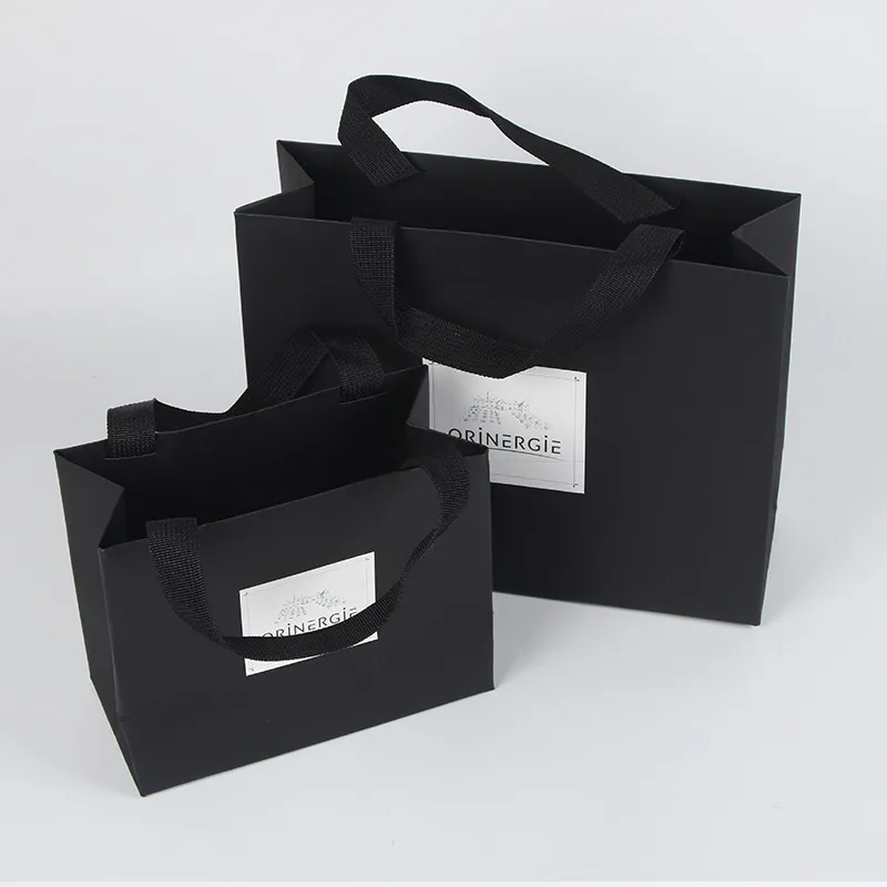 Small Wholesale Black Paper Shopping Bags