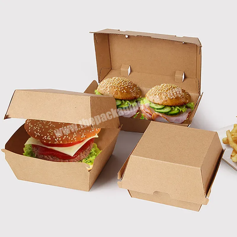 Customized Box Supplier Eco Friendly Snack Hamburger Burger French Fries Fired Chicken Oil Proof Food Grade Packaging Boxes - Buy Custom Recyclable Reusable Takeout Takeaway Food Hamburger Fried Chicken Snake Potato Chip Burger Packaging Boxes,Custom