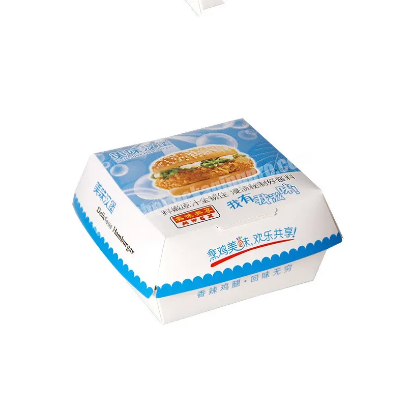 Customized Disposable White Cardboard Food Packaging Hamburger Burger Box - Buy Burger Box,Hamburger Box,Custom Burger Box.