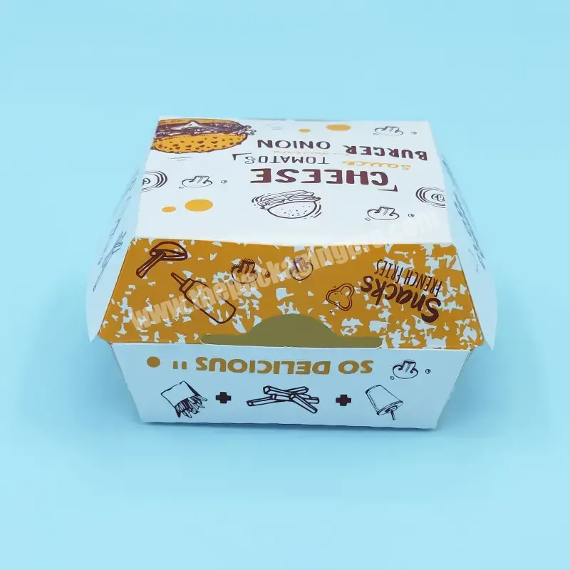 Customized Hot Dog Lunch Food Delivery Box Folding Packaging Delivery Bagasse Burger Box Customized Logo Baking Packaging - Buy Bakery Box,Baking Packaging,Hamburg Box.