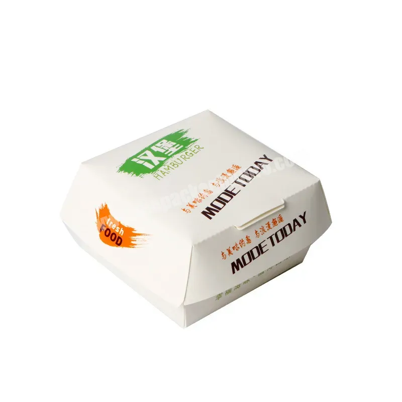 Customized Hot Sale Food Grade Paper Hamburger Withe Cardboard Burger Box With Logo - Buy Burger Box,Hamburger Box,Custom Burger Box.