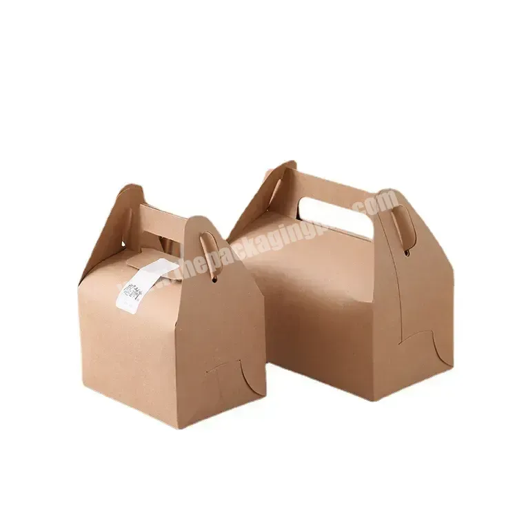 Customized Wholesale Environment-friendly Kraft Paper Material Printing Transparent Cake Packaging Cupcake Box - Buy Kraft Paper Cake Box,Transparent Cake Box With Handle,Food Materials Dessert Box.
