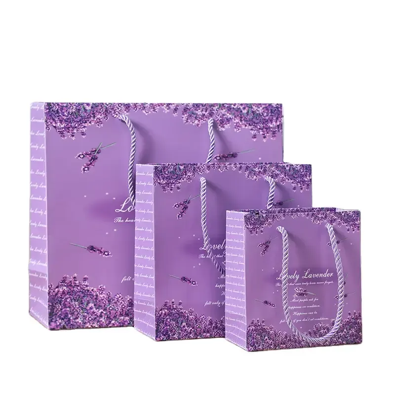 Customized Wholesale Purple English Bag Gift Bag Wedding Candy Box Customized Lavender Clothes Shop Paper Bag - Buy Foldable Gift Bag,Purple Romantic Gift Bag,Boutique Jewelry Bag.