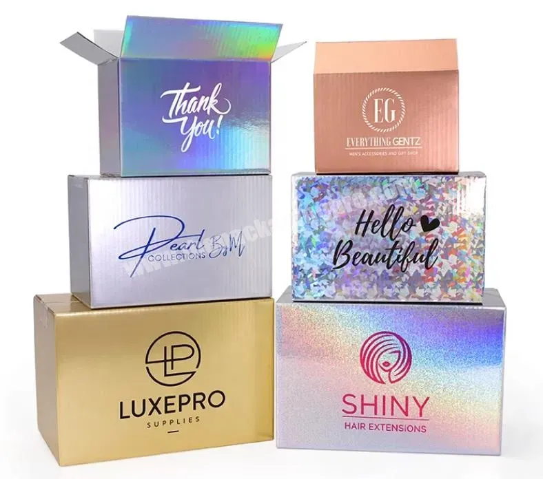E-commerce Laser Mailer Box Holographic Postal Packaging Carton Plain White Shipping Delivery Books Box - Buy Carton Box With Zipper Tear Strip,Adhesive Tape Self Seal Closure Box,Zipper Carton Ship Box With With Sealing Tape.