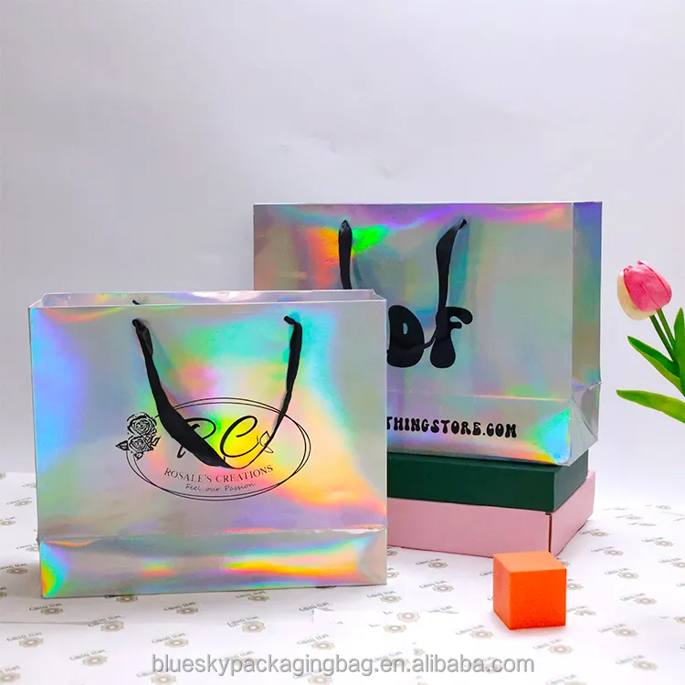 Fashion Items Custom Clothing Holographic Shopping Bags Gift Paper Bags Packaging And Handling Luxury Bags Wedding/jewelry - Buy Printing Commercial Luxury Shopping Gift Paper Bag,Boutique Shopping Packaging Paper Bag For Clothing Shoes,Custom Design