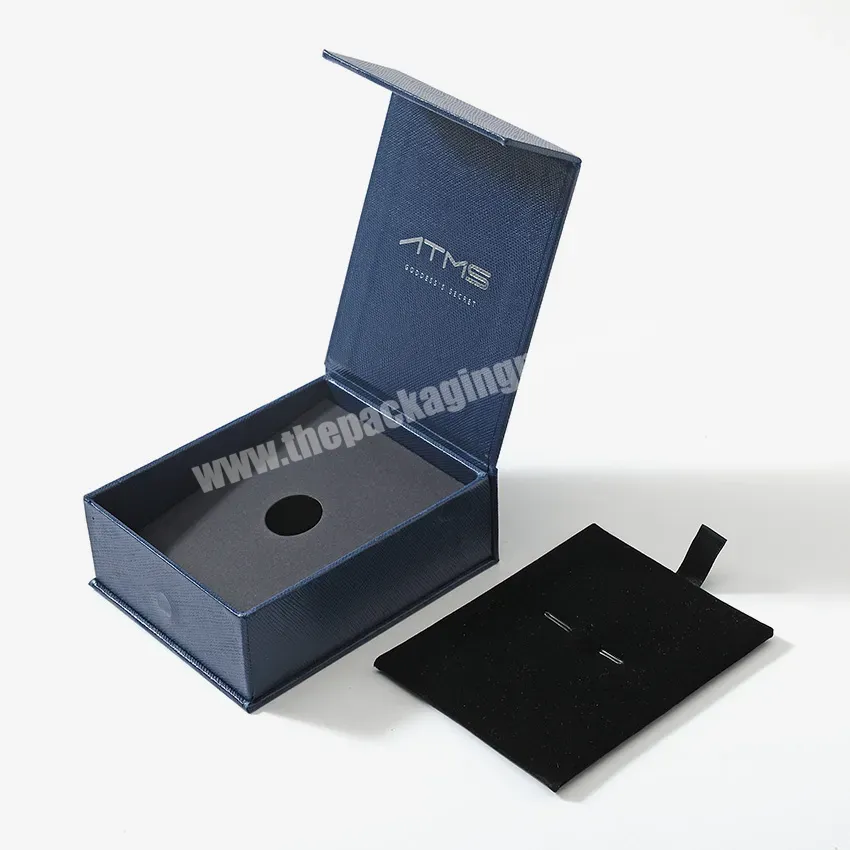 High End Glossy Fancy Paper Necklace Box Custom Magnetic Flip Packaging Display Blue Jewel Box - Buy Display Jewel Box,Individual Jewelry Boxes,Jewelry Box Packaging Custom.