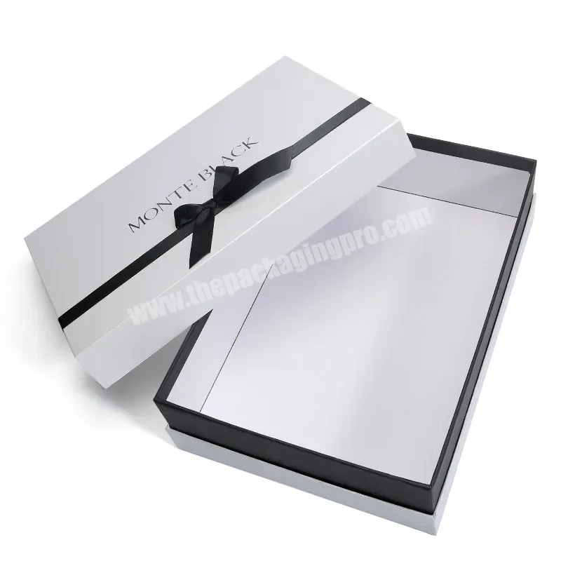 High Quality Rigid Cardboard Packaging Lid Bottom Paper Wedding Dress Gift Box With Ribbon Bow-knot - Buy Rigid Cardboard Packaging Box,Gift Box,Gift Box With Ribbon Design.
