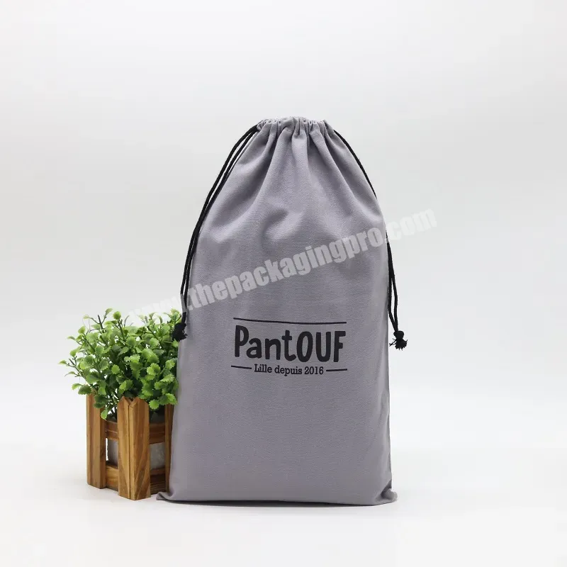 Large Muslin Calico Travel Shoes Dust Packing Shopping Bag Grey Cotton Drawstring Fur Slipper Sandal Boots Shoes Storage Bags - Buy Large Travel Storage Shoe Bag,Shoe Bags Cotton Drawstring,Packing Bags For Shoes.