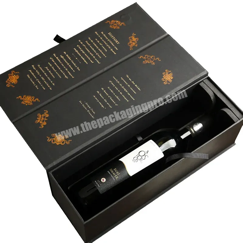 Luxurious 2 Bottle Wine Box Gift Set And Glass With Accessories Tumbler Magnetic Lid Rigid Box Packaging Logo Print With Foam - Buy Wine Gift Box Packaging,Wine Box With Glass,Wine Bottle.