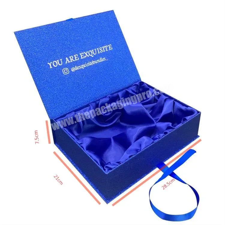 Luxury Custom Flip Gift Box With Silk - Buy Gift Box With Silk Lining,Human Hair Extension Box,Luxury Gift Box.