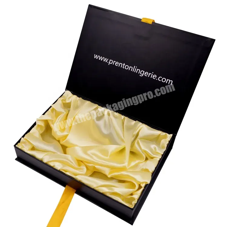 Luxury Gift Box With Satin Insert Custom Logo Printed - Buy Wig Box With Satin,Magnetic Box With Ribbon,Human Hair Packaging Box.