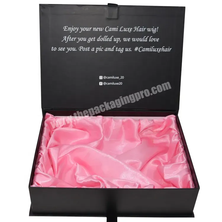 Luxury Makeup Brush Set Box With Silk Lined Satin Insert Custom Logo Printed - Buy Wig Box With Satin,Magnetic Box With Ribbon,Human Hair Packaging Box.