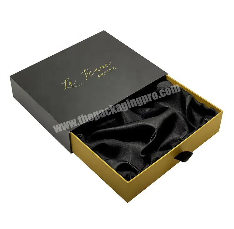 Luxury Wallet Sliding Drawer Gift Box Packaging Satin Lined Custom Design Shoe Box Pull Out For Scarf Hair Accessories Skincare - Buy Paper Box Gift Box Packaging Box,Shoe Box,Luxury Gift Box.
