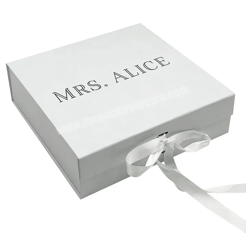 Luxury White Gift Box With Ribbon For Watch Perfume Handbag Clothing Packaging - Buy Handbag Gift Box Packaging,Gift Box With Ribbon Handle,Bra Underwear Bikini Packaging Box.