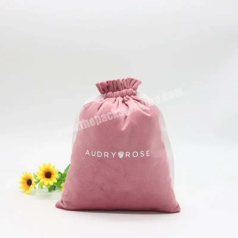Pink Custom Logo Velvet Jewelry Necklace Drawstring Pouch Velvet Make Up Gift Dust Packaging Bag - Buy Pink Velvet Drawstring Bag,Velvet Dust Bag,Custom Velvet Drawstring Pouch Bag.