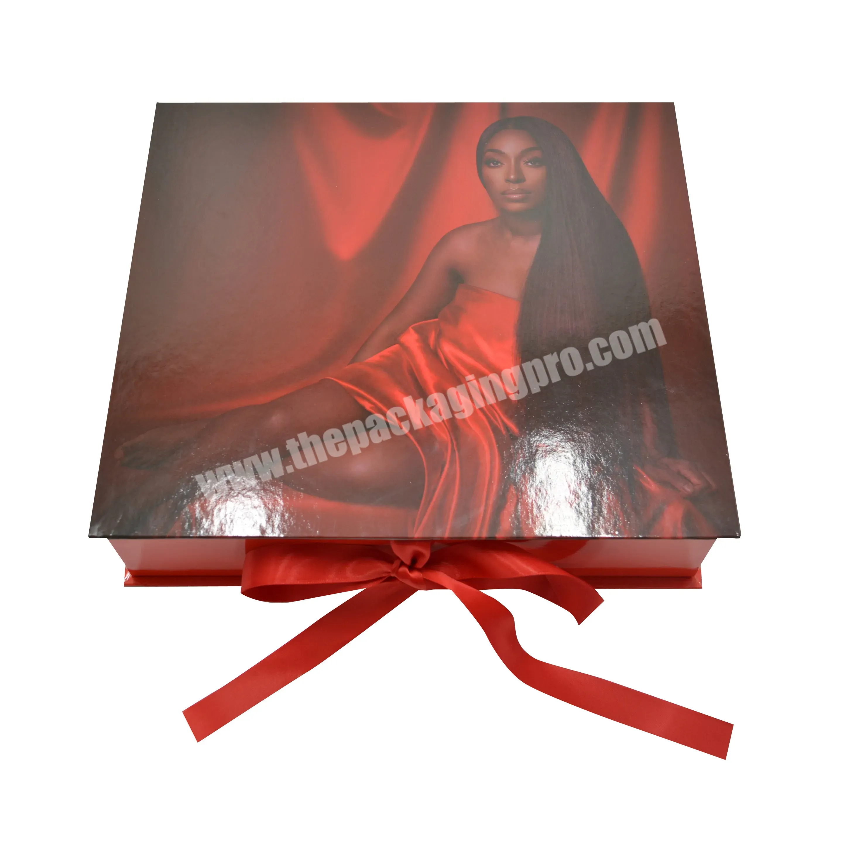 Small Gift Box With Silk Satin Lined With Your Logo - Buy Wigs Box Luxury,Human Hair Extensions Packaging Box,Gift Box With Ribbon And Satin Insert.