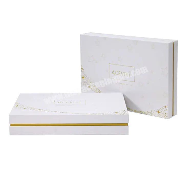White Gift Box With Gold Stamping Logo - Buy Wig Box,Garment Mailer Box,Paper Box Gift Box Packaging Box.