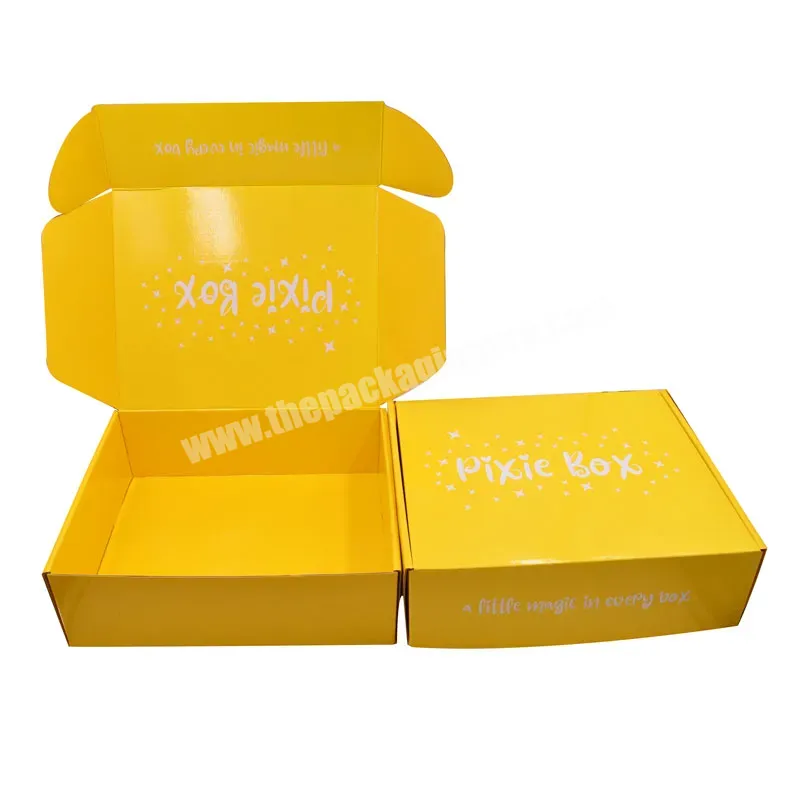 Wholesale Custom Printed Folding Clothing Cosmetic Gold Yellow Gift Packaging Mailer Shipping Paper Corrugated Box - Buy Corrugated Box,Paper Corrugated Box,Yellow Mailer Shipping Paper Corrugated Box.