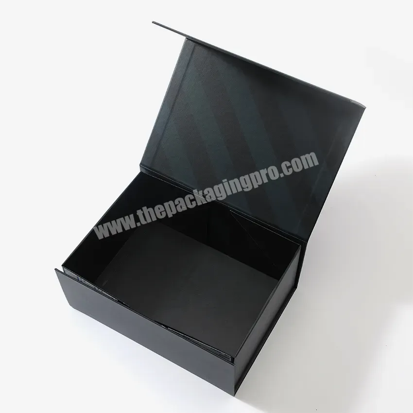 Wholesale Matte Black Folding Box Custom Logo Rigid Cardboard Paper Clothes Packaging - Buy Box Packaging,Magnetic Flap Foldable Packaging Box,Magnetic Folding Box.