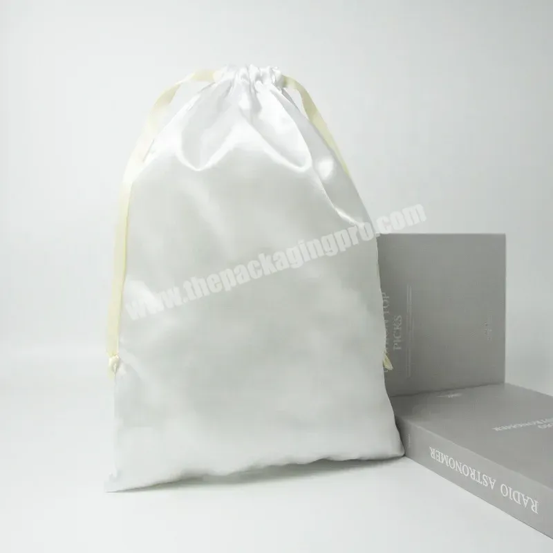 Custom Logo Printed Gift Packaging Satin Bag Luxury Cosmetic Wig Collection Drawstring Pouch - Buy Bundle Bags,Satin Drawstring Bag,Gift Packaging Pouch.