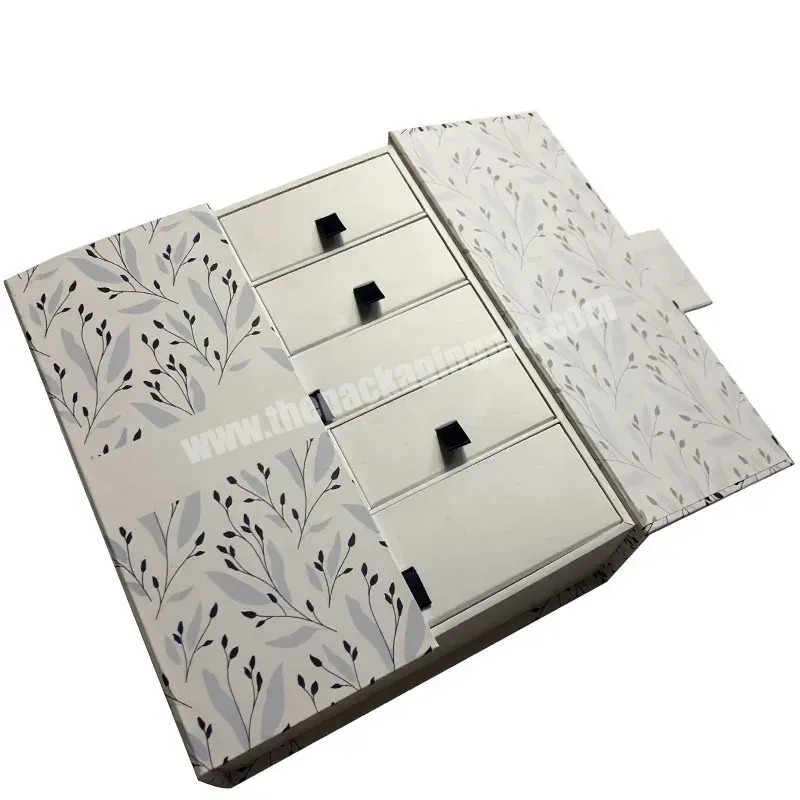 High Quality White Hard Cardboard Ribbon Drawer Calendar Box Can Be Customized Printing - Buy Advent Calendar Box,White Advent Calendar Box,Custom Advent Calendar Box.