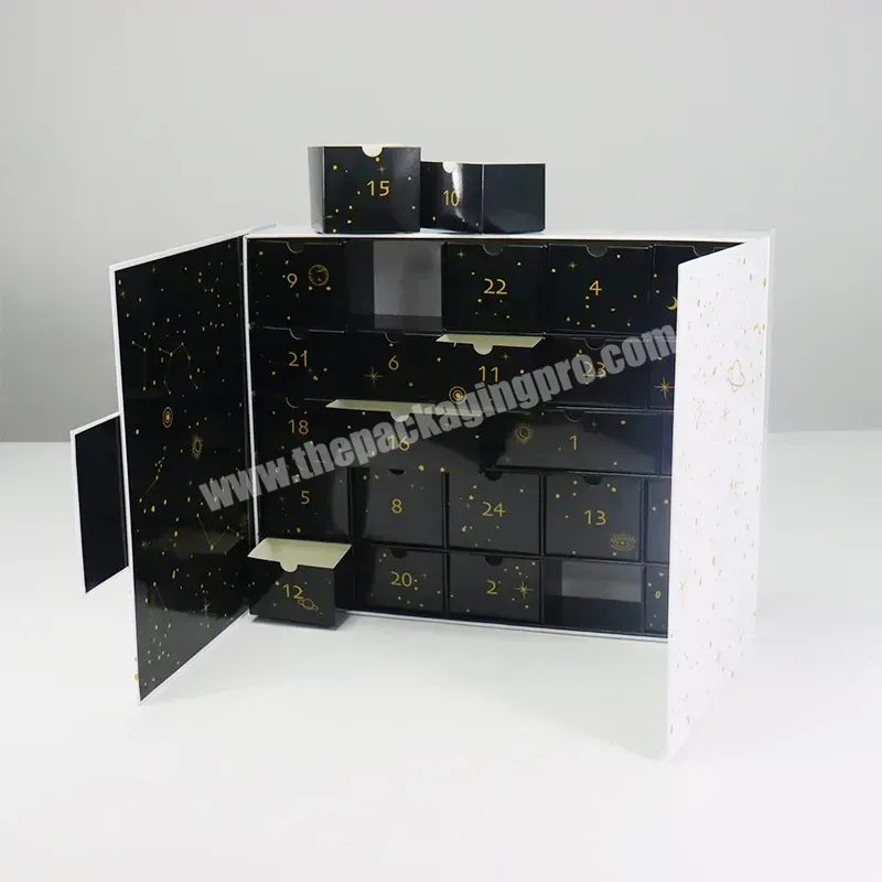 Luxury New Desgin Paperboard Custom Paper Boxes Star Glossy Lamination Gift Black Custom Advent Calendar Box - Buy Custom Advent Calendar Box,Advent Calendar Cardboard Box,Advent Calendar Box.