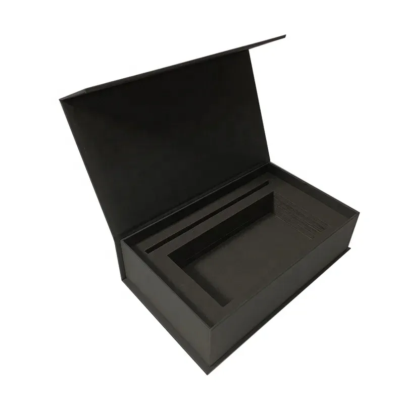 Custom Black Packaging Gift Box Eva Foam Inserts Magnetic Rigid Box - Buy Magnetic Gift Box Black,Magnetic Box Packaging,Magnetic Rigid Box.