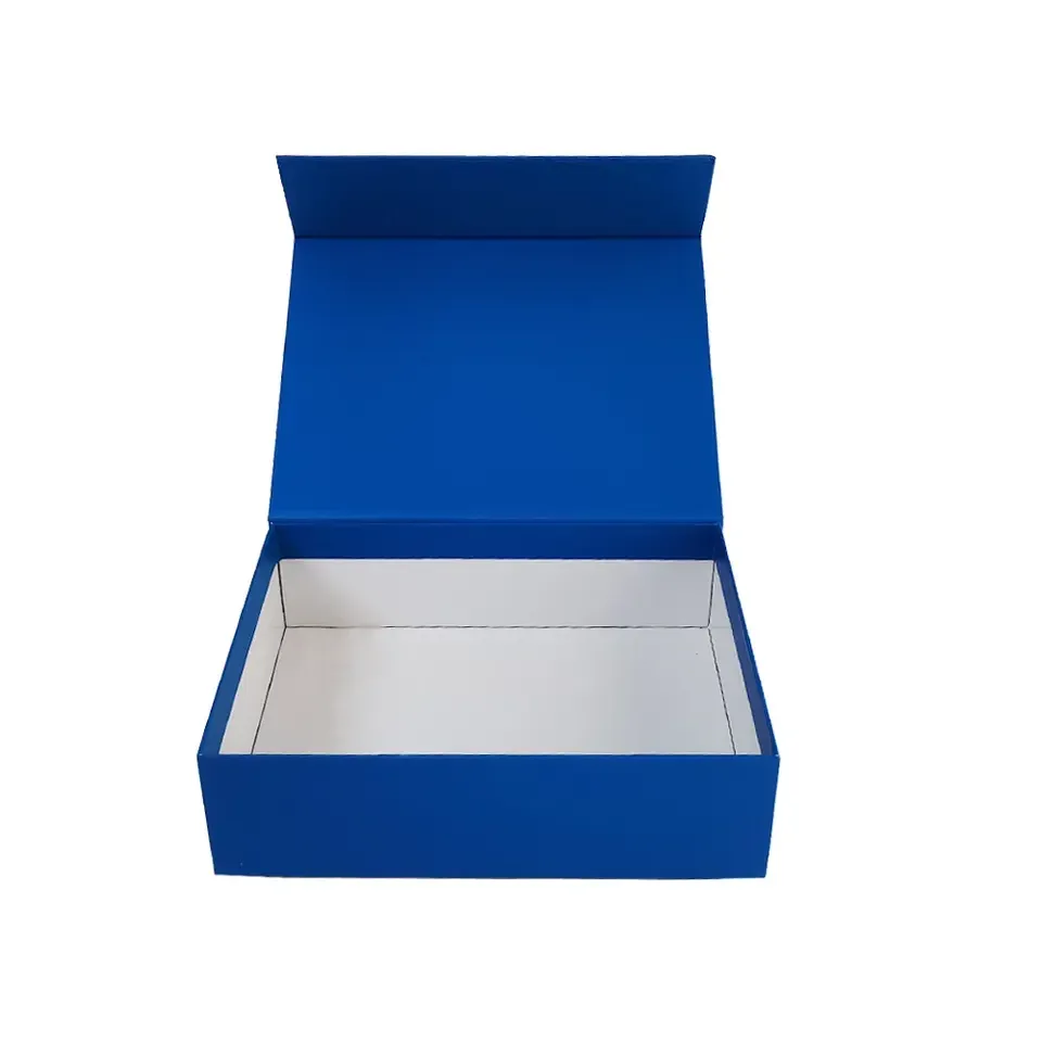 Custom Large Blue Flip Flat Magnetic Gift Box With Lid Rigid Magnet T Shirt Dress Hoodie Box Packaging For Clothes - Buy Magnet Box Packaging,Gift Box With Magnetic Lid,Magnetic Shoe Box.
