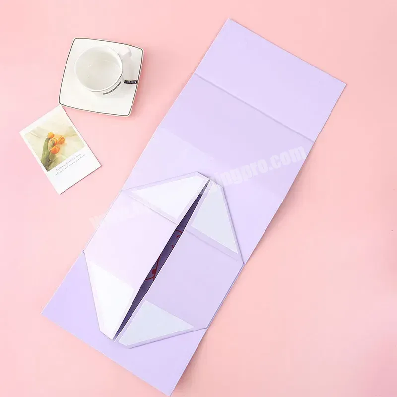 Custom Logo Large Luxury Purple Pink White Rigid Magnetic Folding Paper Packaging Gift Box Packaging - Buy Cosmetics Paper Box,Cosmetics Lipstick Boxes Paper Packaging Box,Top Custom Printed Cosmetic Paper Box Packaging.