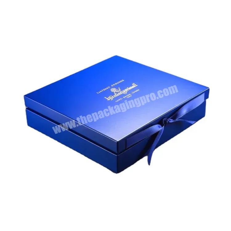 Custom Luxury Rigid Blue Square Paper Packaging Boxes Birthday Party Gift Candle Box With Logo - Buy Candle Box,Gift Candle Box,Paper Packaging Boxes.