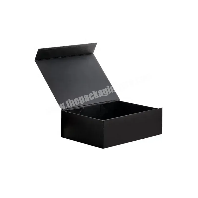 Custom Printed Logo Collapsible Rigid Black Cardboard Paper Gift Boxes With Magnetic Lid - Buy Gift Boxes With Magnetic Lid,Magnetic Cardboard Boxes,Magnetic Closure Box.
