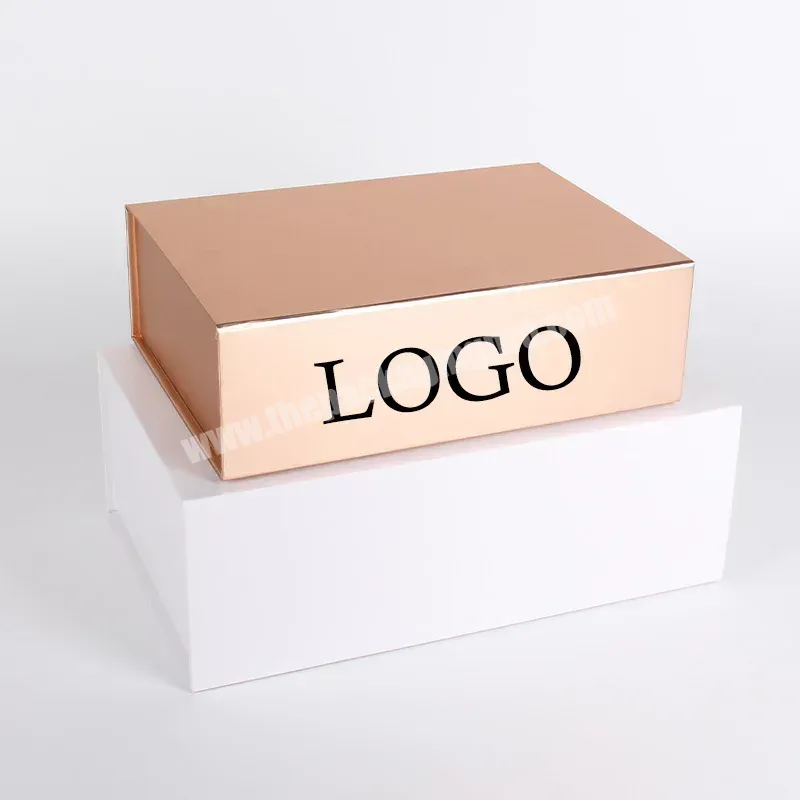 Gold Large Custom Luxury Magnetic Closure Foldable Rigid Cardboard Paper Storage Shoe Box Packaging With Logo - Buy Shoe Box,Shoe Storage Box,Custom Shoe Box.