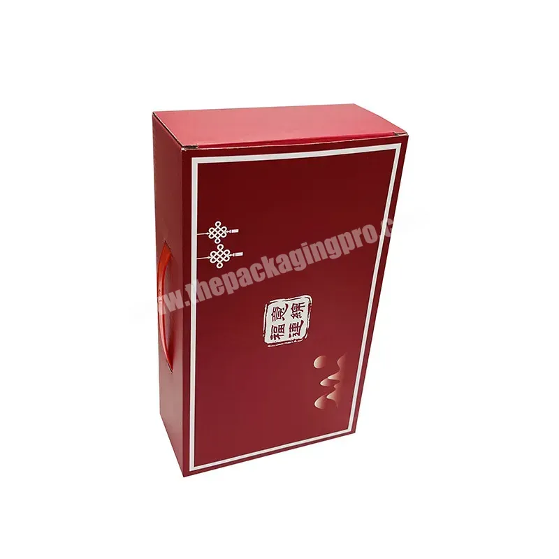 Logo Red Printed Rigid Corrugated Gift Box Packaging Customised Packaging Box With Handles - Buy Customised Packaging Box With Handles,Custom Printed Box Packaging,Logo Box.