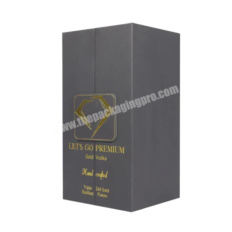 Luxury Design Rigid Cardboard Packaging Wine Open With Double Door Magnetic Closure Gift Box Festive Packaging Paperboard Accept - Buy Cardboard Gift Box For Wine Bottle,Wine Box,Rigid Cardboard Gift Box.
