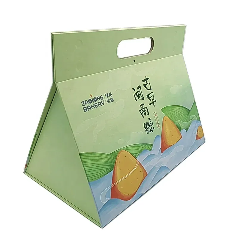 New Arrival Factory Triangle Handbag Shape Magnet Closure Folding Rigid Cardboard Gift Packaging Box With Custom Logo - Buy Magnet Closure Box,Gift Box With Custom Logo,Rigid Paper Gift Box.