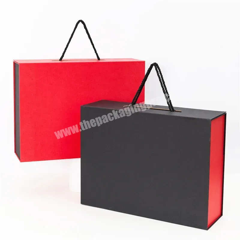 Oem Professional Factory Custom Logo Luxury Rigid Paper Box Package Magnetic Folding Gift Box With Portable Rope - Buy Folding Gift Box,Wholesale Custom Large Luxury Handbag Packaging Magnetic Folding Gift Box Packaging With Ribbon Handles,Customize