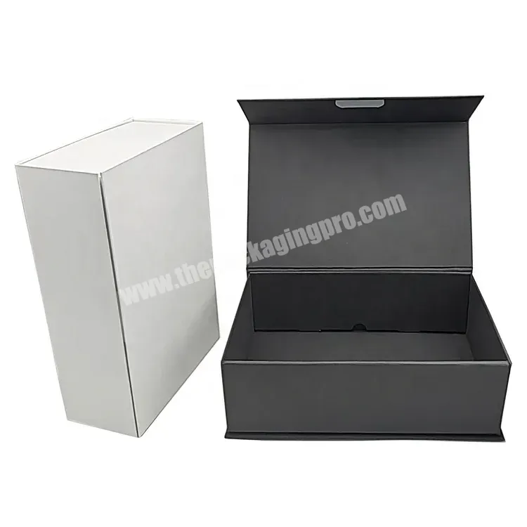 Wholesale Custom Logo Design Printing Black Rigid Paper Magnetic Folding Gift Box Packaging For Product - Buy Magnetic Folding Box,Magnetic Folding Gift Box,Magnetic Black Box.